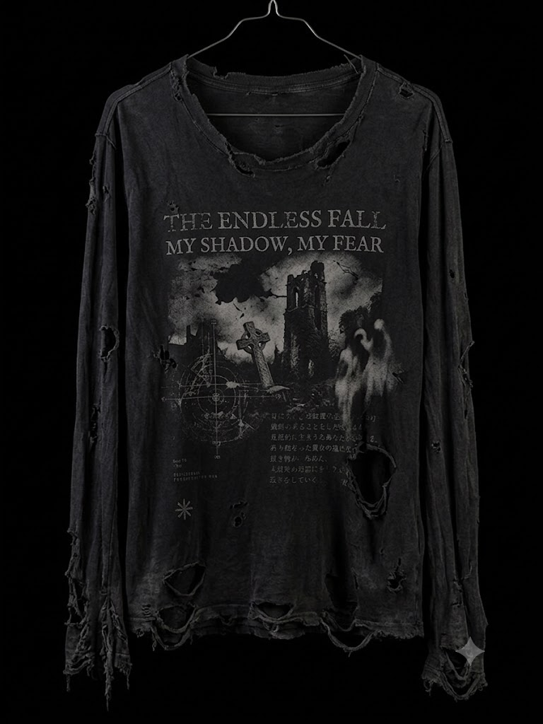 THE ENDLESS FALL DISTRESSED LONGSLEEVE