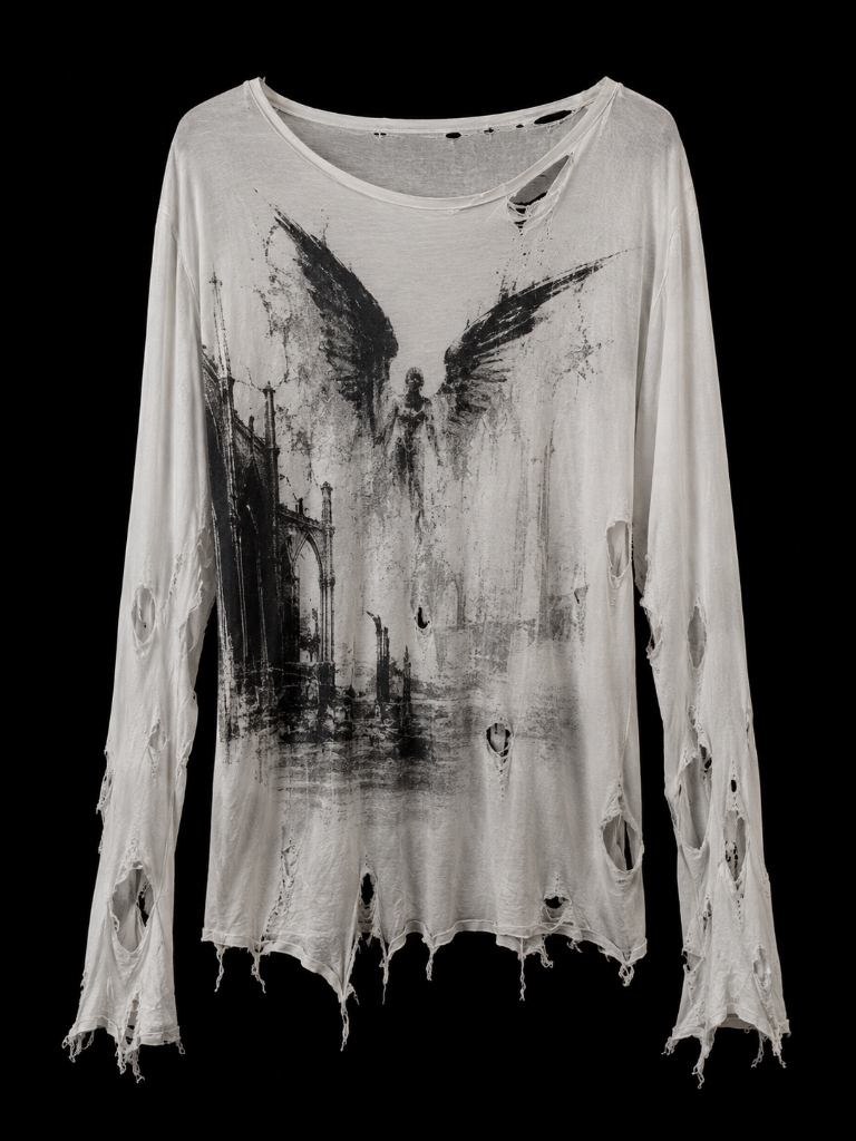 FALLEN ANGEL DISTRESSED LONGSLEEVE — BONE